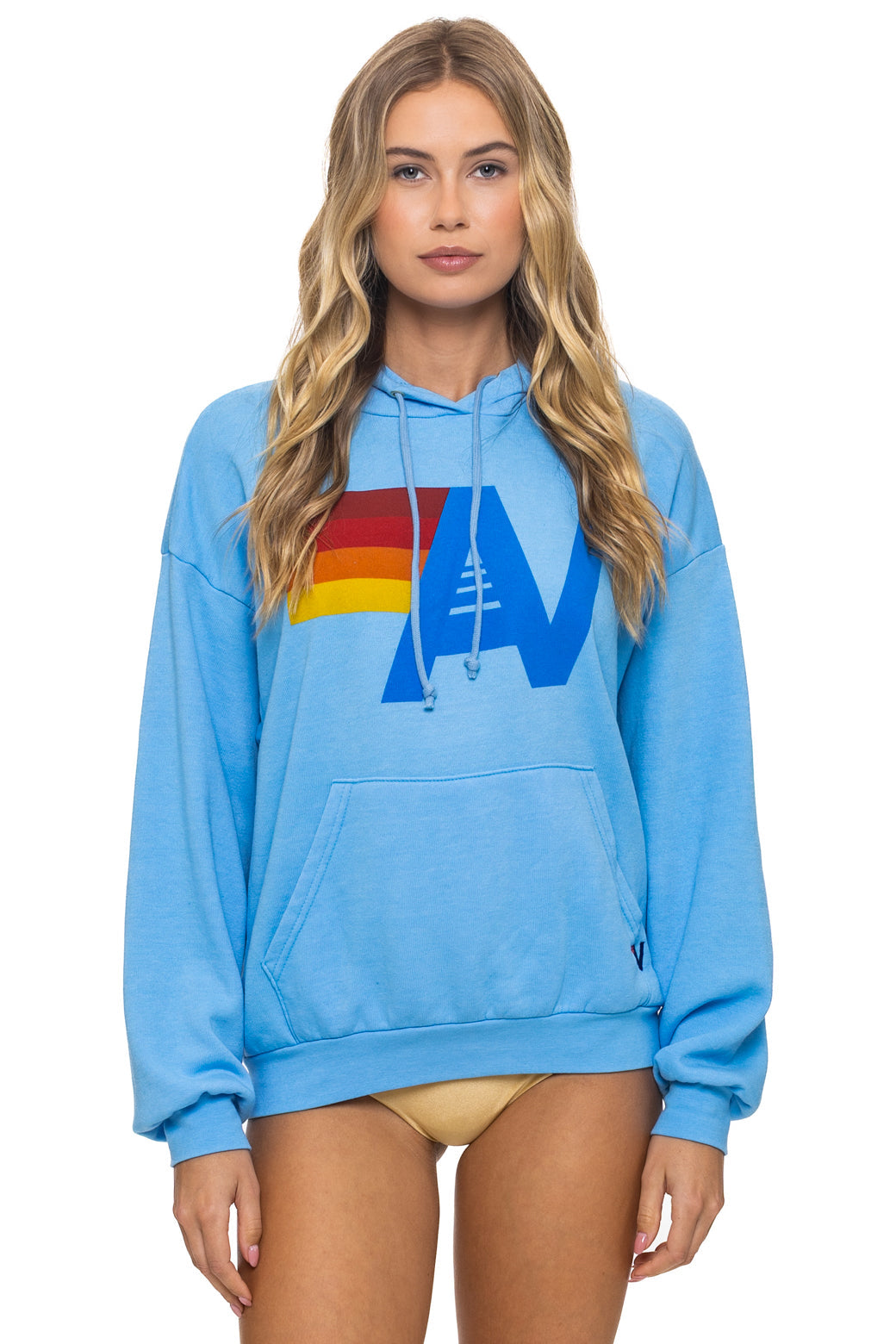 Aviator Nation LOGO PULLOVER RELAXED HOODIE - SKY