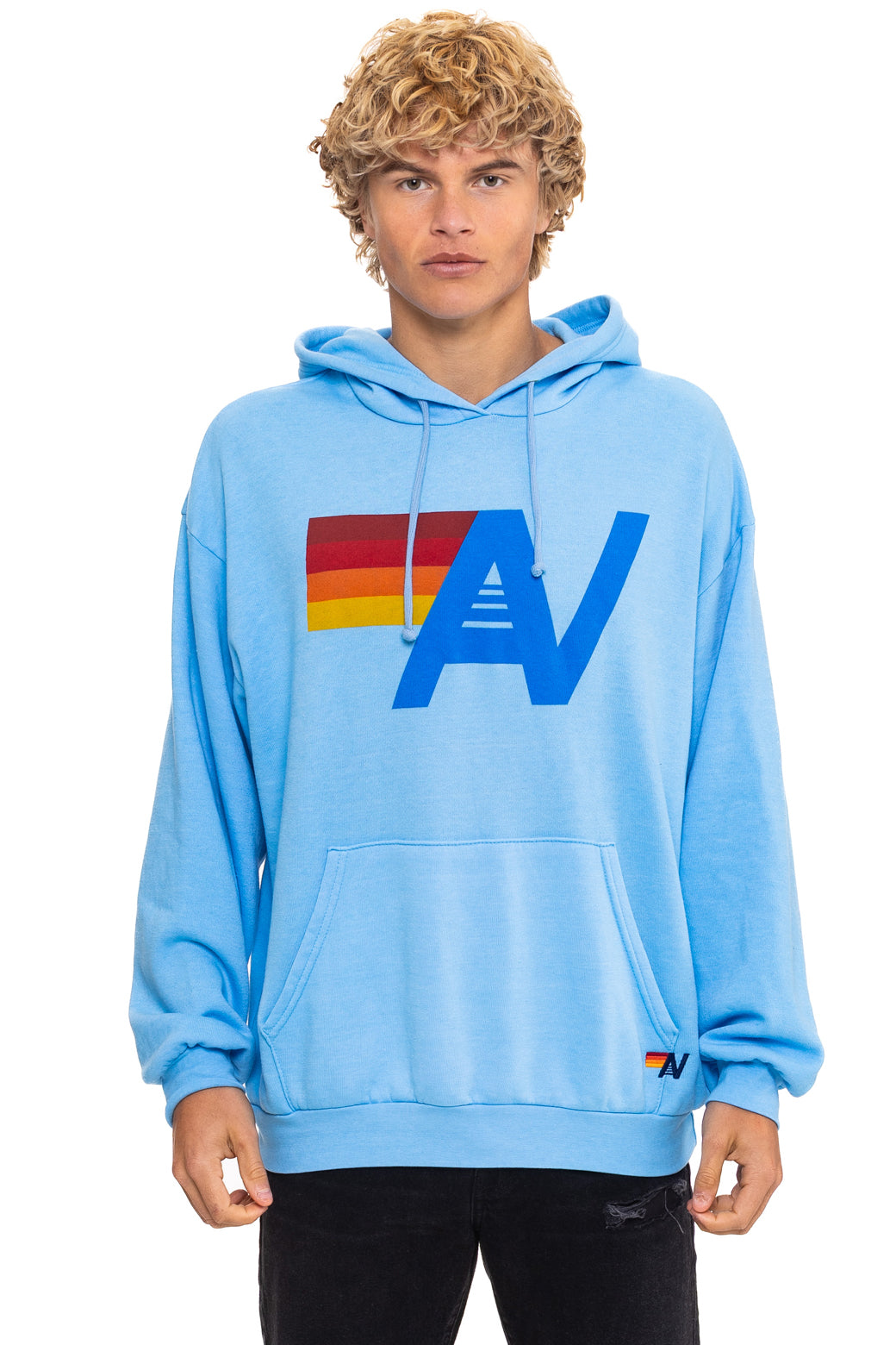 Aviator Nation LOGO PULLOVER RELAXED HOODIE - SKY