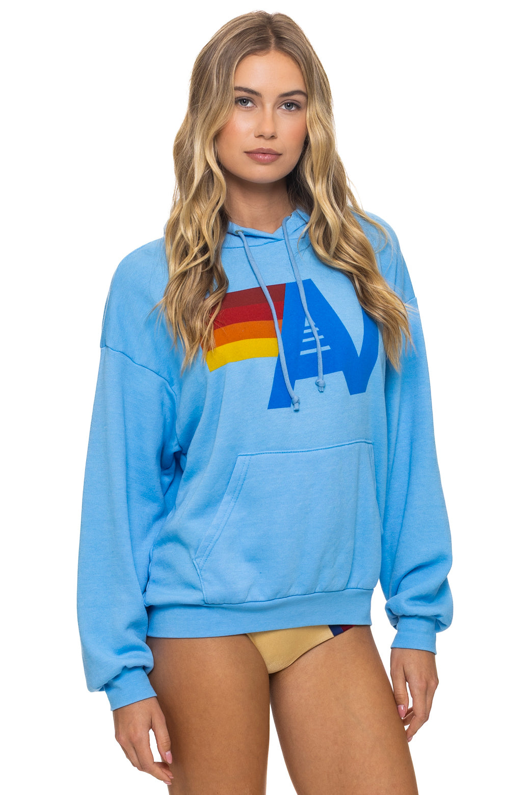 Aviator Nation LOGO PULLOVER RELAXED HOODIE - SKY