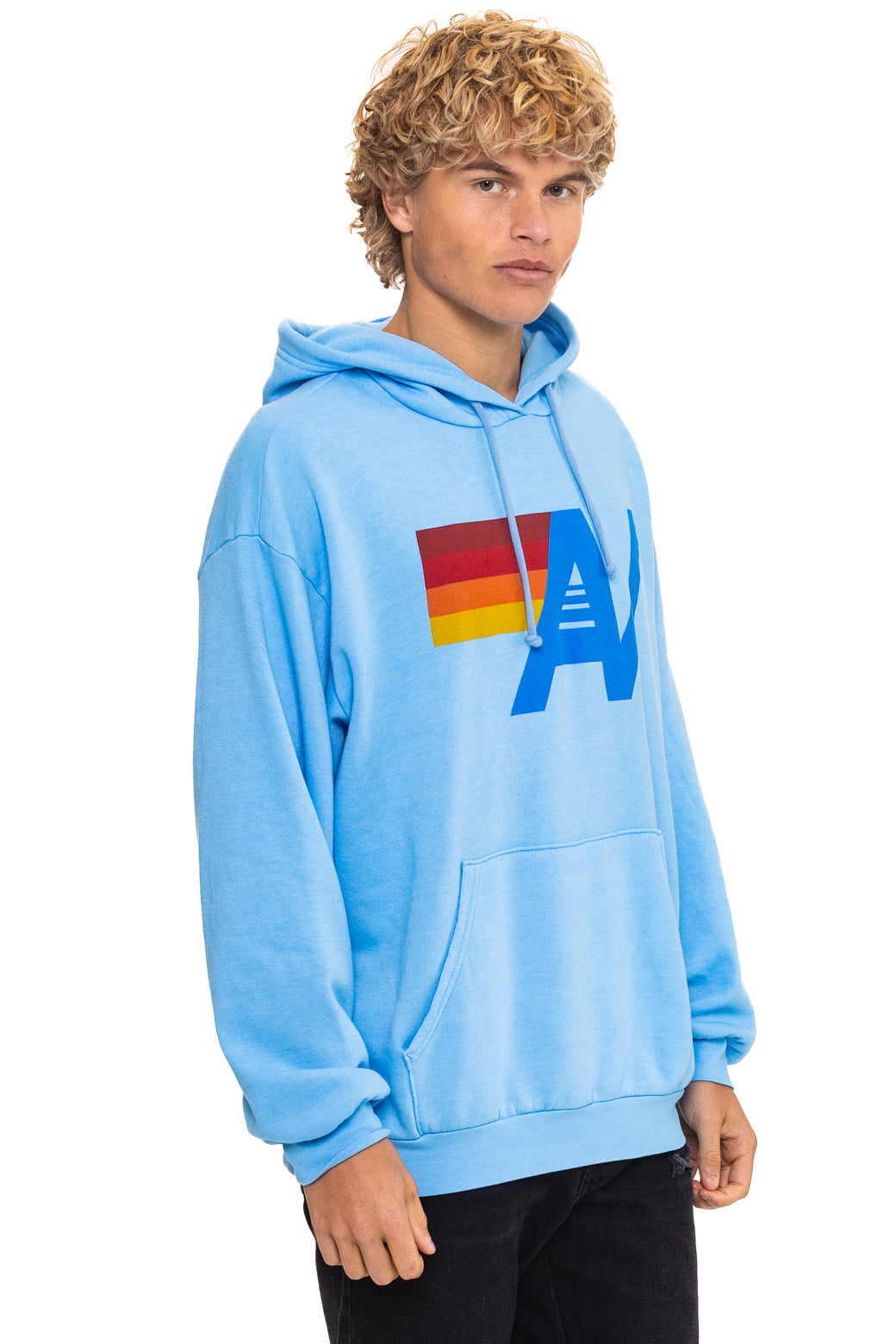 Aviator Nation LOGO PULLOVER RELAXED HOODIE - SKY