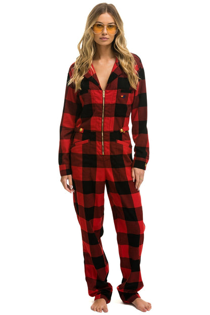 Aviator Nation UNISEX PLAID FLIGHT SUIT - BUFFALO PLAID
