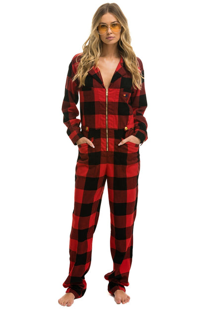 Aviator Nation UNISEX PLAID FLIGHT SUIT - BUFFALO PLAID