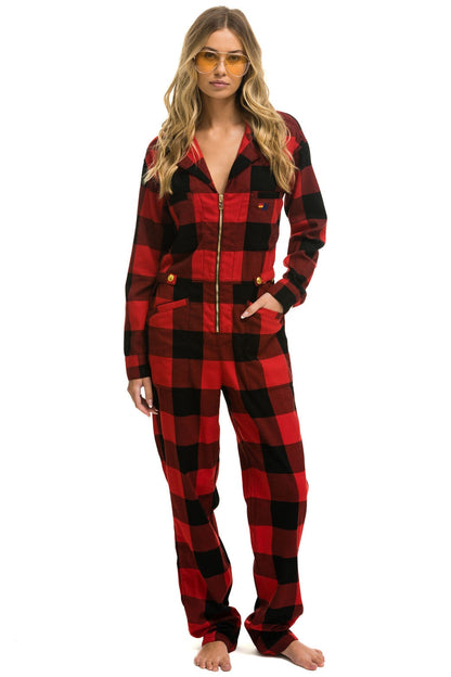 Aviator Nation UNISEX PLAID FLIGHT SUIT - BUFFALO PLAID
