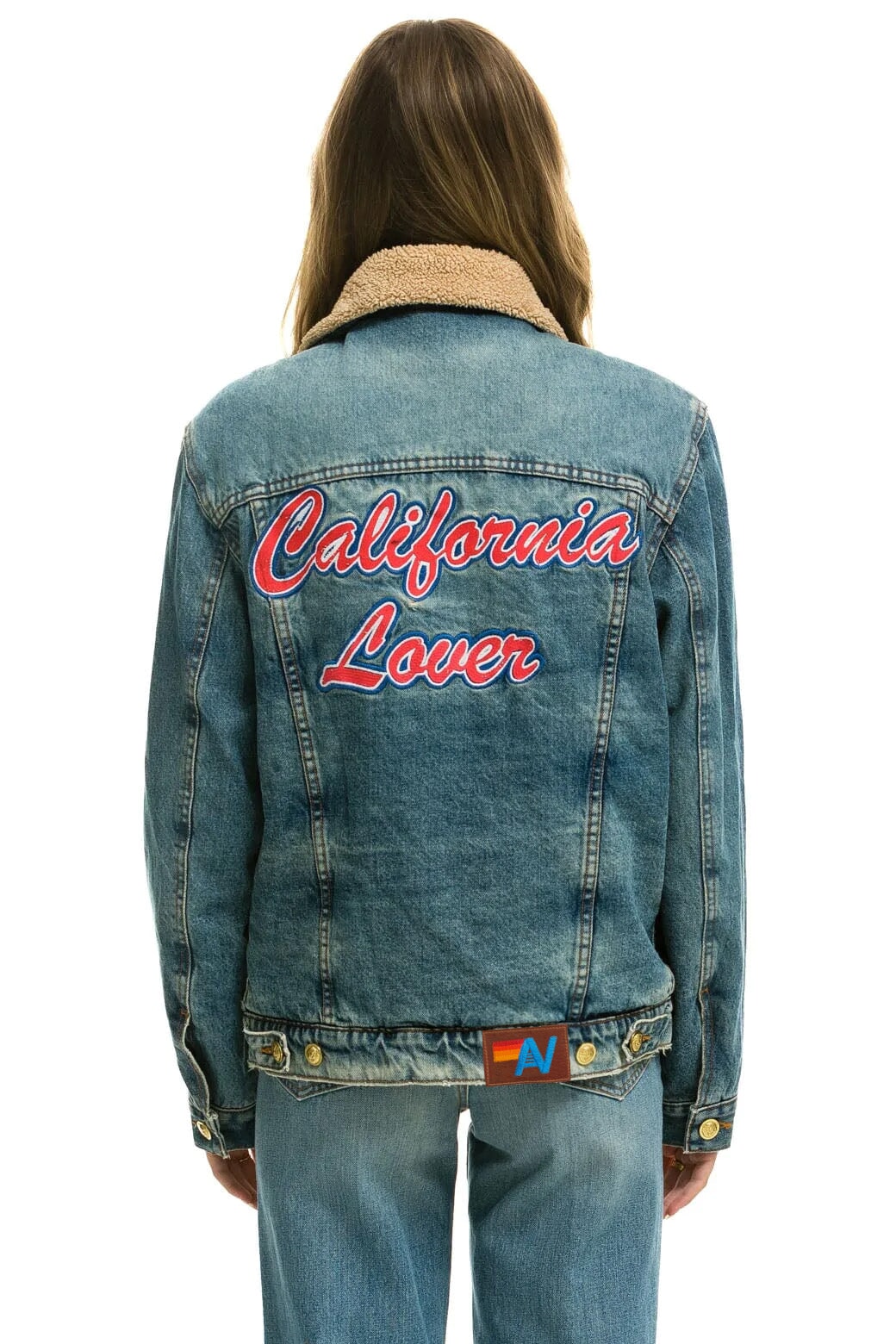 Aviator Nation CALI LOVER RANCH SHERPA DENIM JACKET - VINTAGE