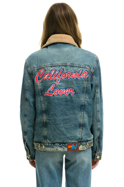 Aviator Nation CALI LOVER RANCH SHERPA DENIM JACKET - VINTAGE