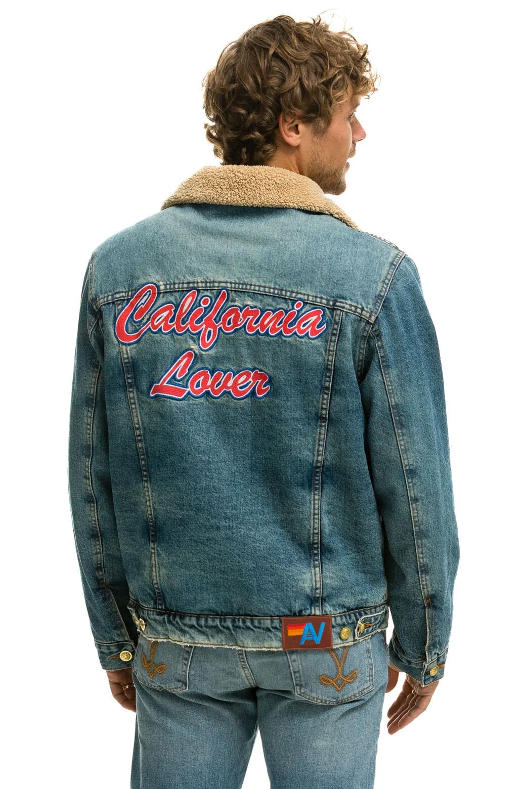 Aviator Nation CALI LOVER RANCH SHERPA DENIM JACKET - VINTAGE