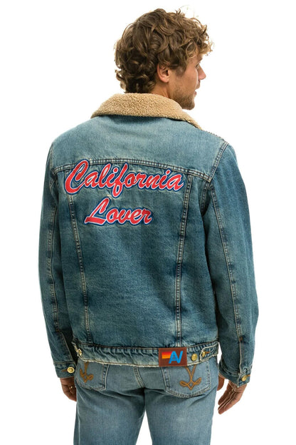 Aviator Nation CALI LOVER RANCH SHERPA DENIM JACKET - VINTAGE
