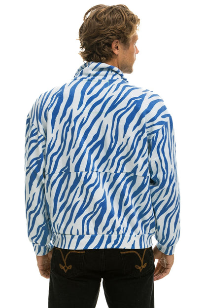 Aviator Nation TIGER FLEECE UNISEX HALF ZIP JACKET	- BLUE TIGER