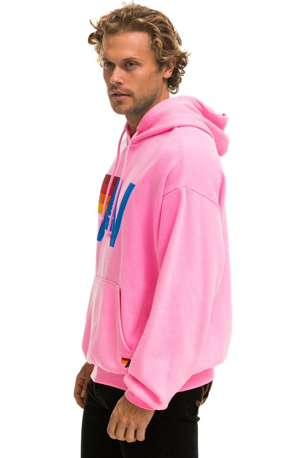 Aviator Nation LOGO PULLOVER RELAXED HOODIE - NEON PINK