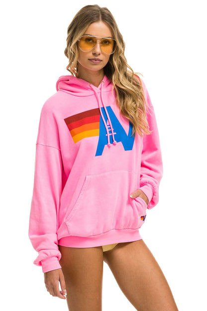 Aviator Nation LOGO PULLOVER RELAXED HOODIE - NEON PINK