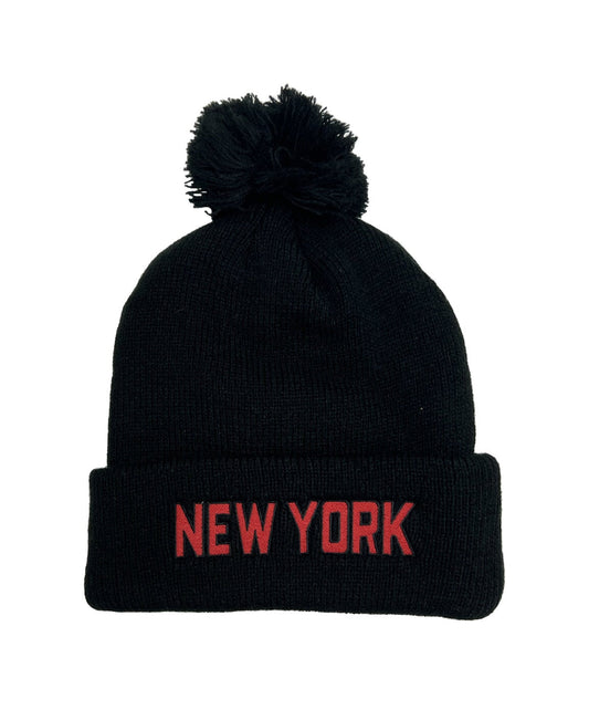 Aviator Nation NEW YORK POM POM BEANIE - BLACK