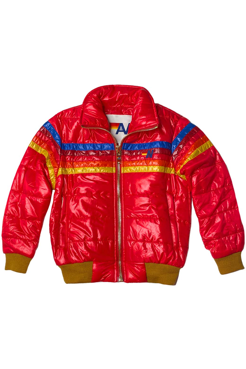 Aviator Nation 5 STRIPE KIDS TRAVELER JACKET - CHERRY GLOSSY