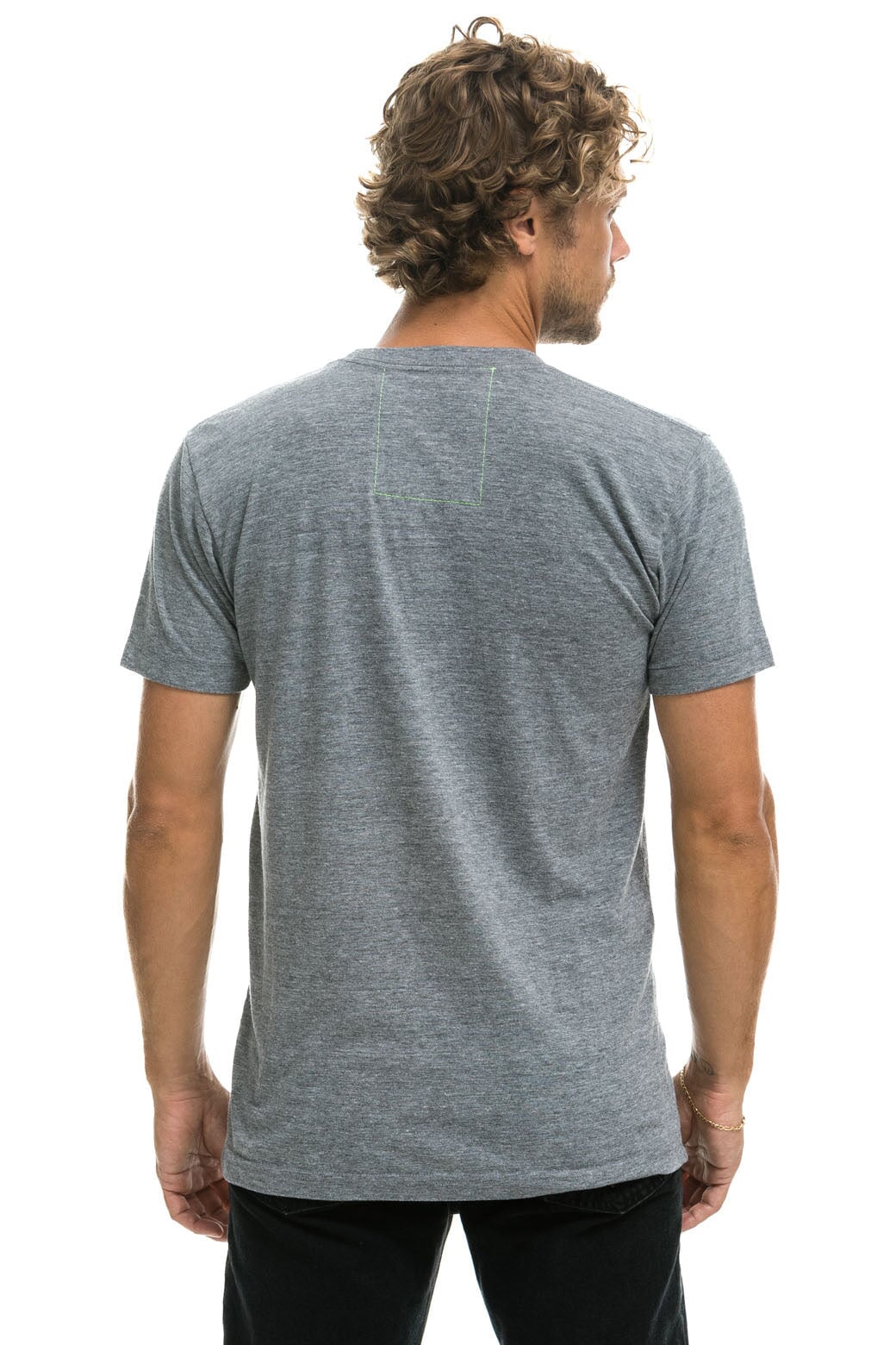 Aviator Nation SMILEY 2 CREW TEE - HEATHER GREY
