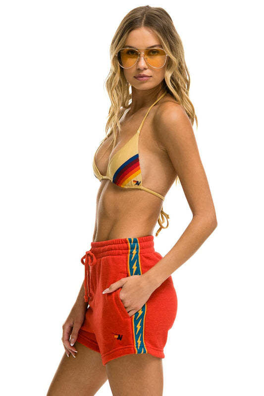 Aviator Nation BOLT STRIPE LOUNGER SHORT - RED