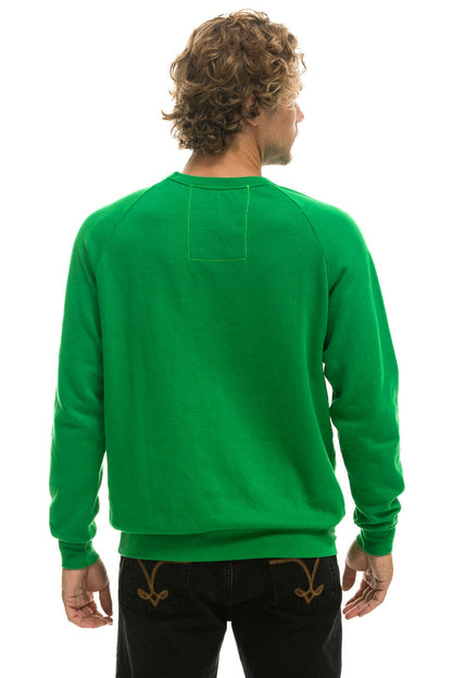 Aviator Nation RIDE LOGO CREW SWEATSHIRT - KELLY GREEN