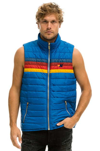 Aviator Nation MEN'S 4 STRIPE VEST - SNORKEL BLUE