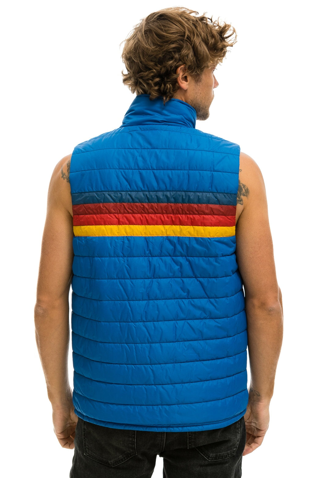 Aviator Nation MEN'S 4 STRIPE VEST - SNORKEL BLUE