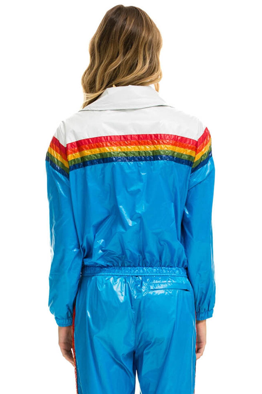 Aviator Nation 5 STRIPE WINDBREAKER - VINTAGE WHITE // DRESDEN GLOSSY