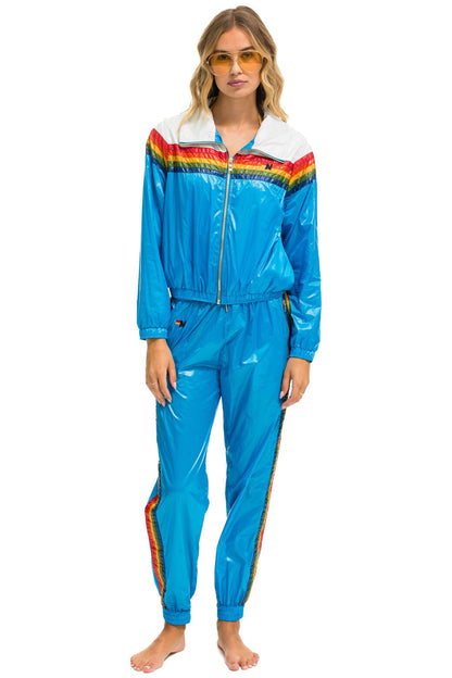 Aviator Nation 5 STRIPE WINDBREAKER - VINTAGE WHITE // DRESDEN GLOSSY