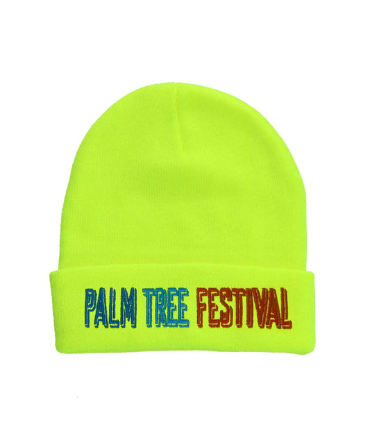 Aviator Nation PALM TREE FESTIVAL ASPEN 2023 BEANIE - NEON YELLOW