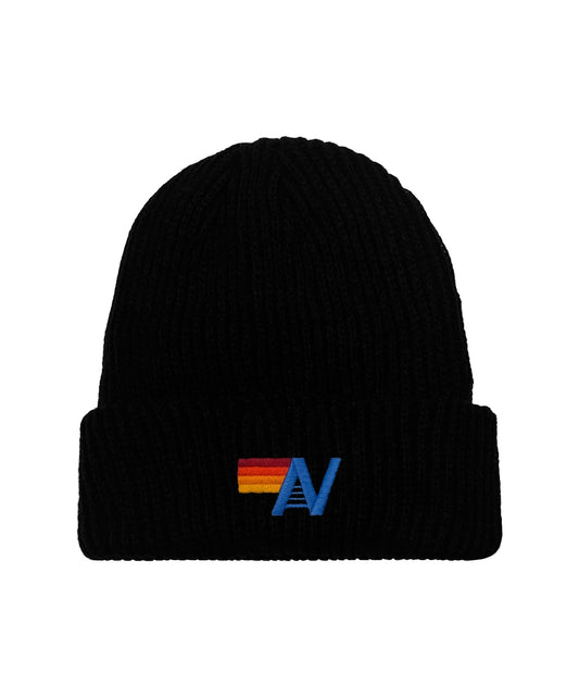Aviator Nation LOGO RIB BEANIE - BLACK