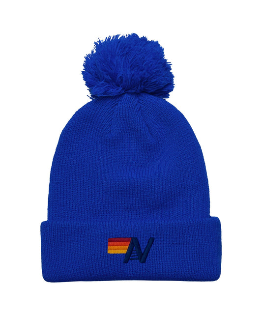 Aviator Nation LOGO POM RIB BEANIE - ROYAL