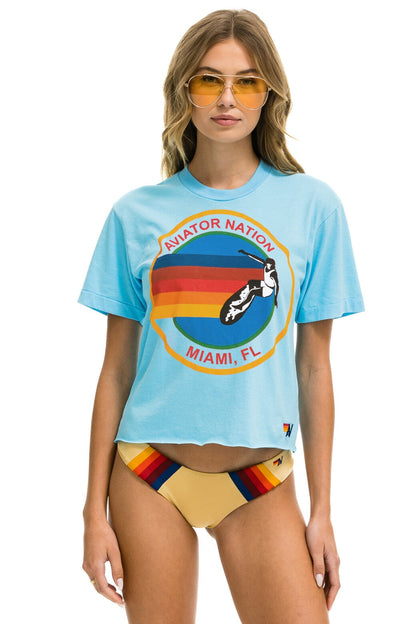 Aviator Nation SIGNATURE MIAMI BOYFRIEND TEE - SKY
