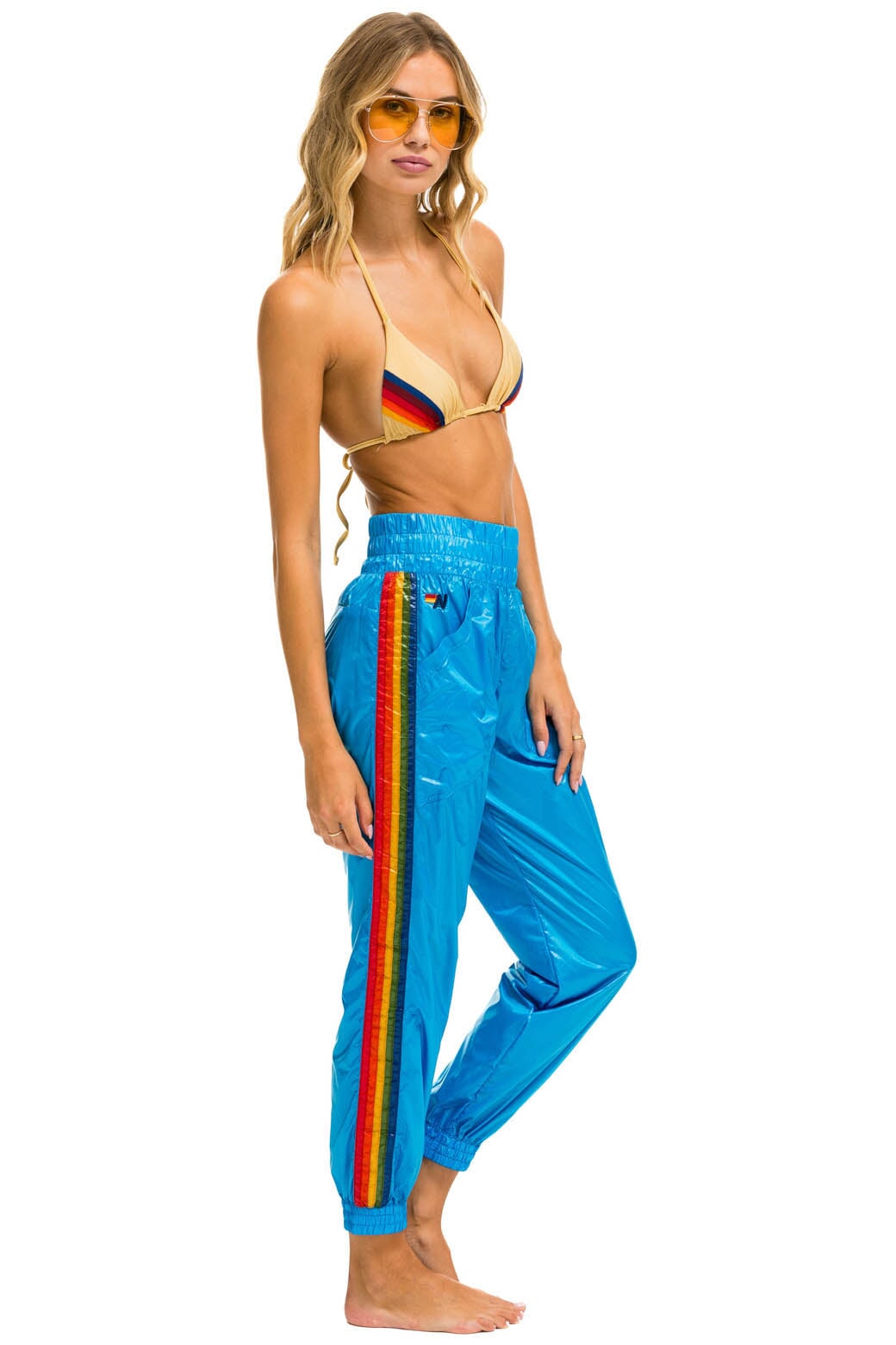 Aviator Nation 5 STRIPE HI RISE WIND PANT - DRESDEN