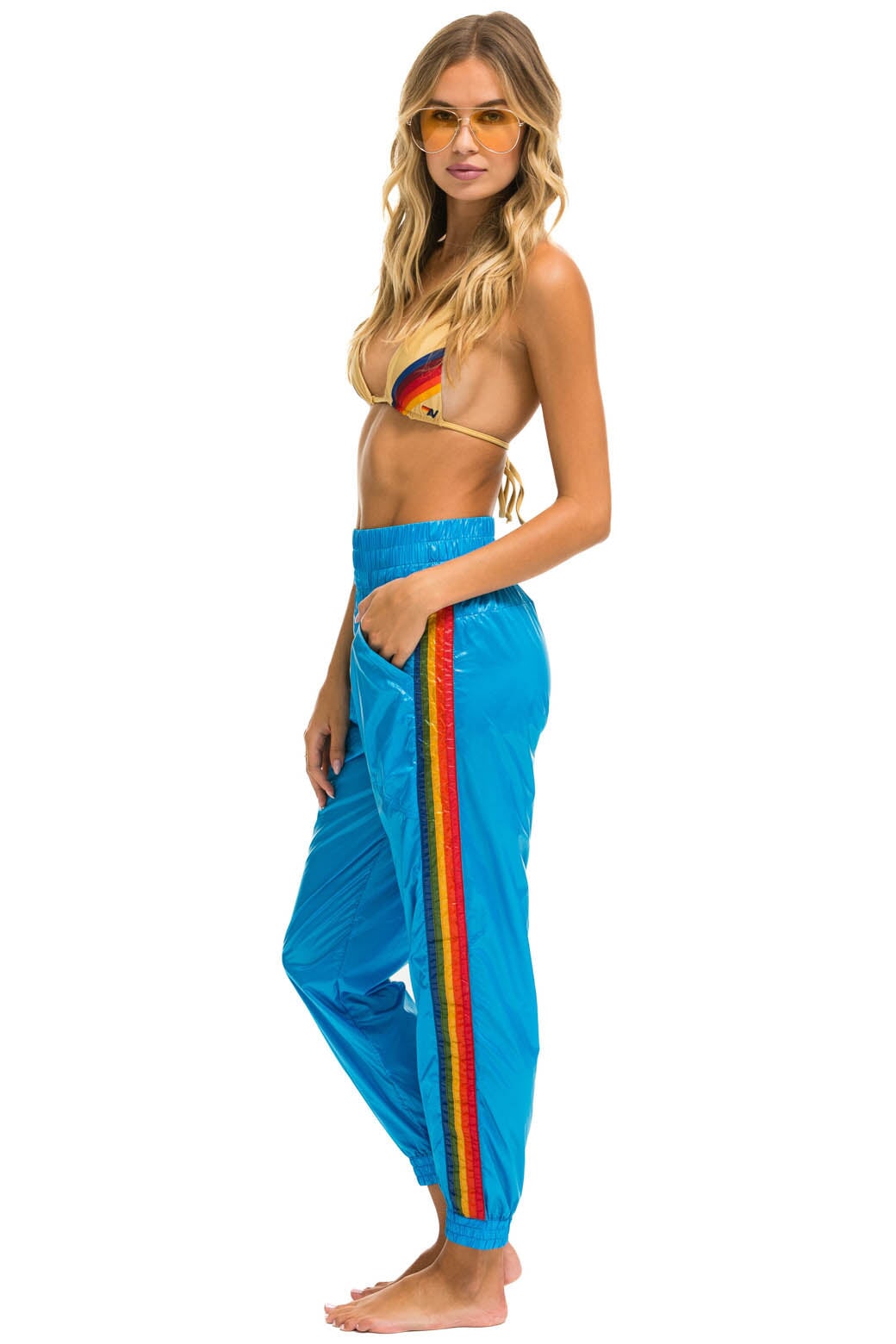 Aviator Nation 5 STRIPE HI RISE WIND PANT - DRESDEN
