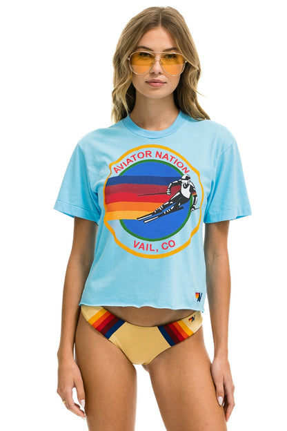 Aviator Nation SIGNATURE VAIL BOYFRIEND TEE - SKY
