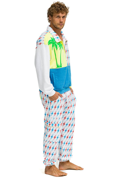 Aviator Nation AVIATOR BOLT EMBROIDERY SWEATPANTS - WHITE // USA