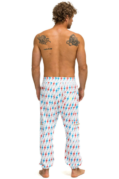 Aviator Nation AVIATOR BOLT EMBROIDERY SWEATPANTS - WHITE // USA