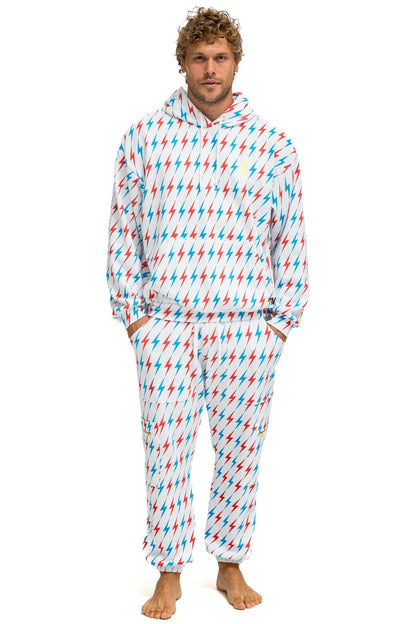 Aviator Nation AVIATOR BOLT EMBROIDERY SWEATPANTS - WHITE // USA