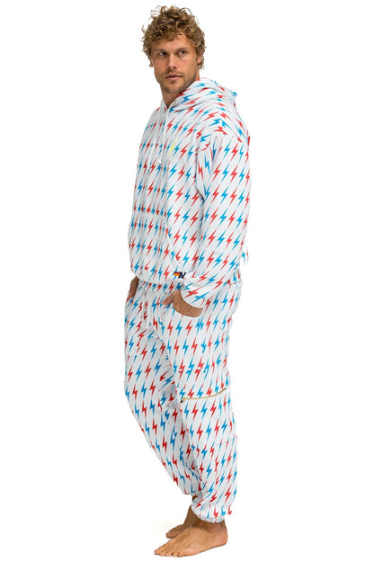 Aviator Nation AVIATOR BOLT EMBROIDERY SWEATPANTS - WHITE // USA