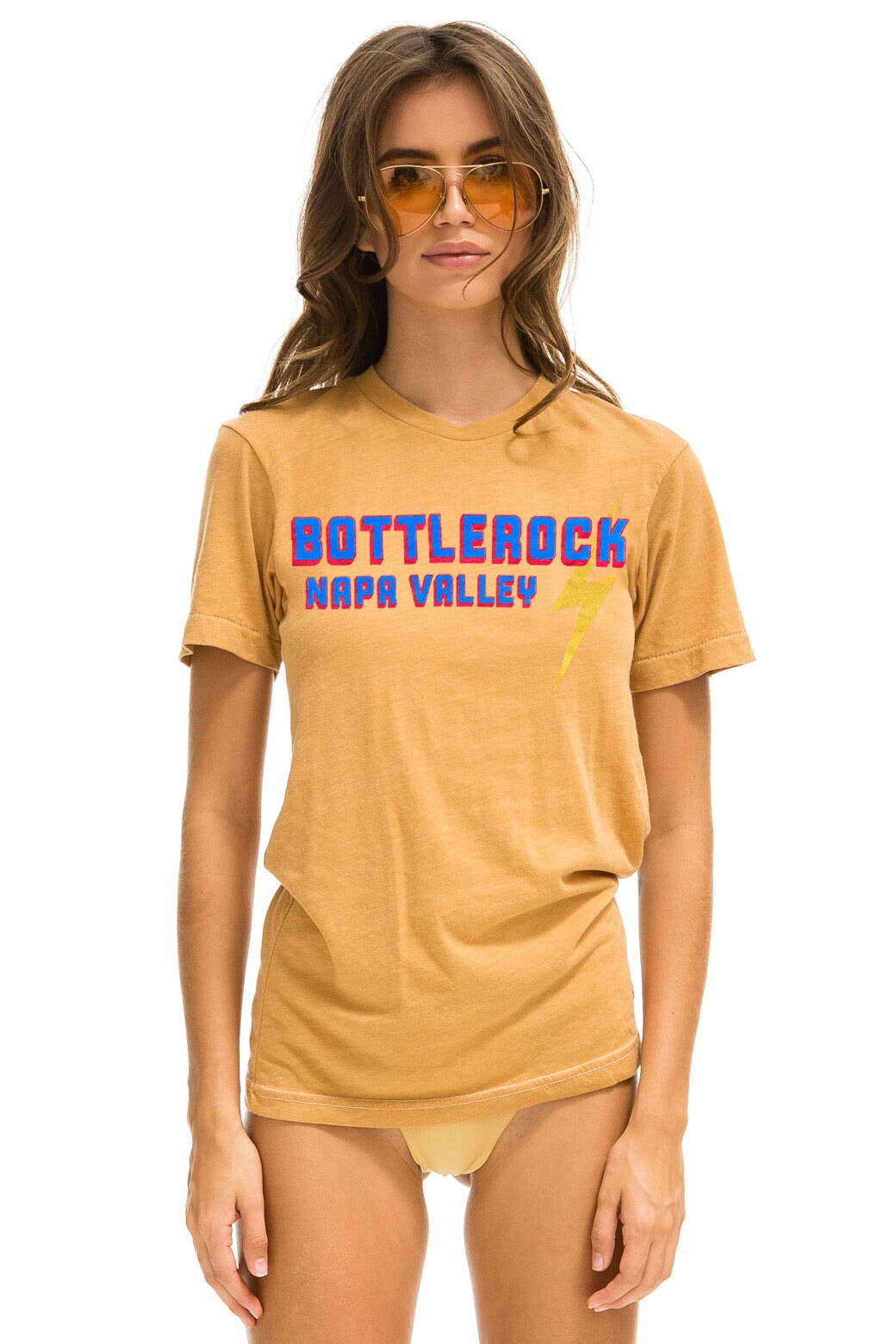 Aviator Nation BOTTLEROCK 2023 TEE - KHAKI