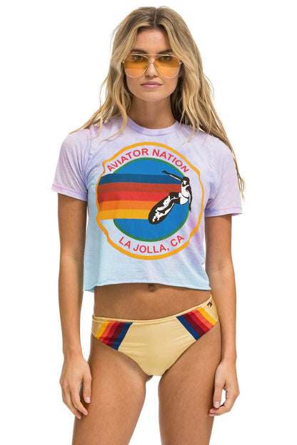 Aviator Nation AVIATOR NATION LA JOLLA BOYFRIEND TEE - TIE DYE BUBBLEGUM