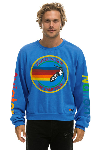 Aviator Nation AVIATOR NATION HAMPTONS RELAXED CREW SWEATSHIRT - OCEAN