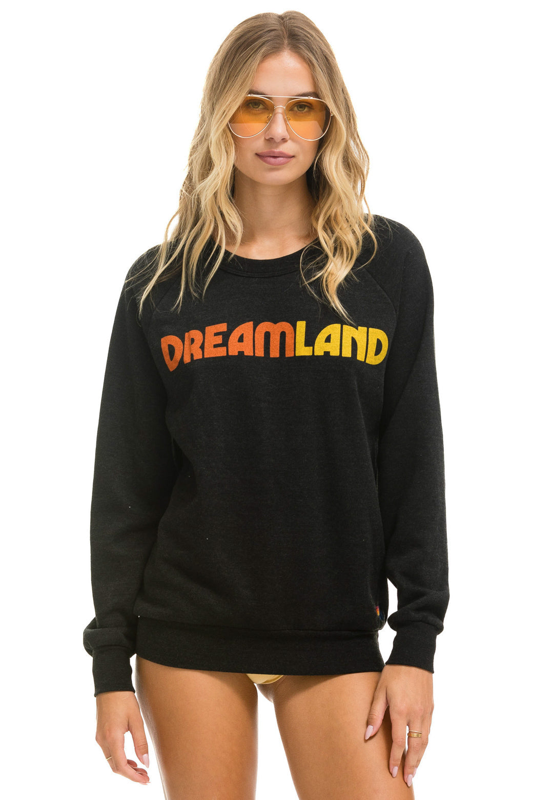 Aviator Nation DREAMLAND LOGO CREW SWEATSHIRT - BLACK