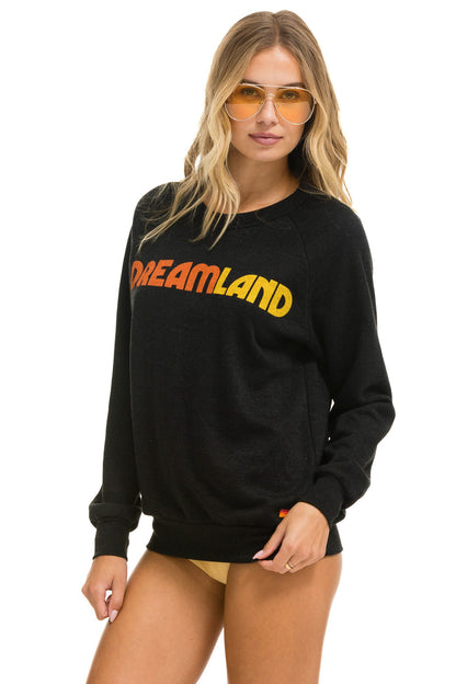 Aviator Nation DREAMLAND LOGO CREW SWEATSHIRT - BLACK