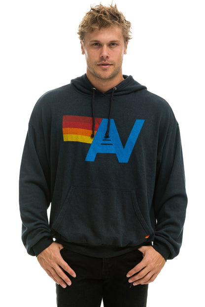 Aviator Nation LOGO PULLOVER RELAXED HOODIE - CHARCOAL