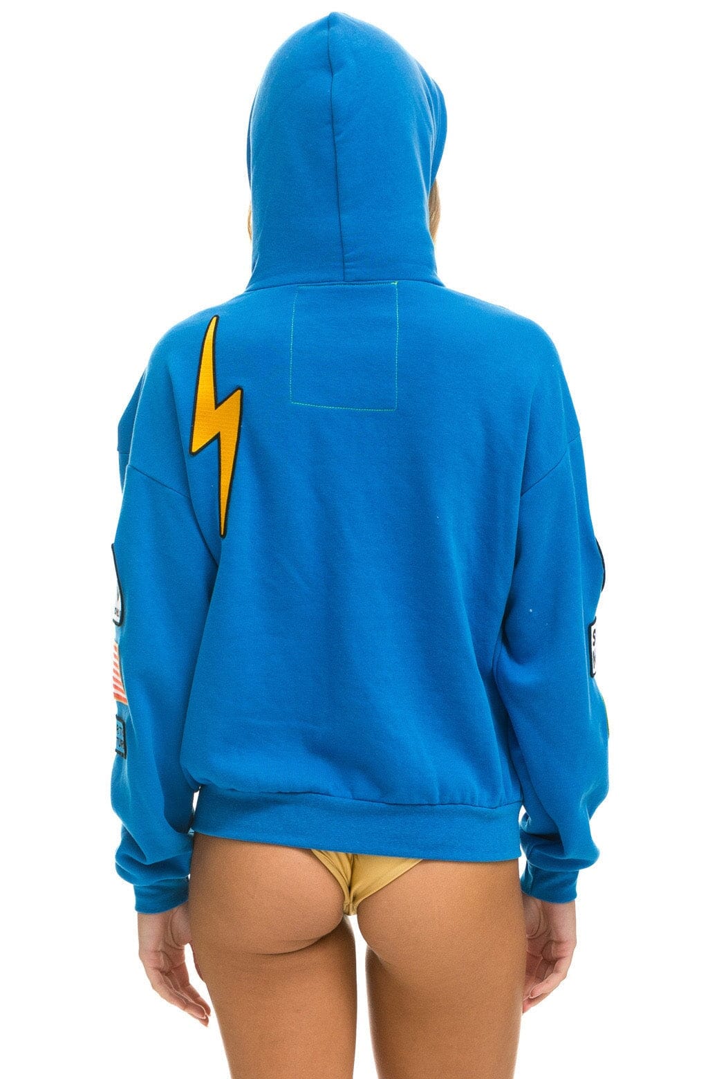 Aviator Nation VINTAGE PATCH ZIP HOODIE RELAXED - OCEAN