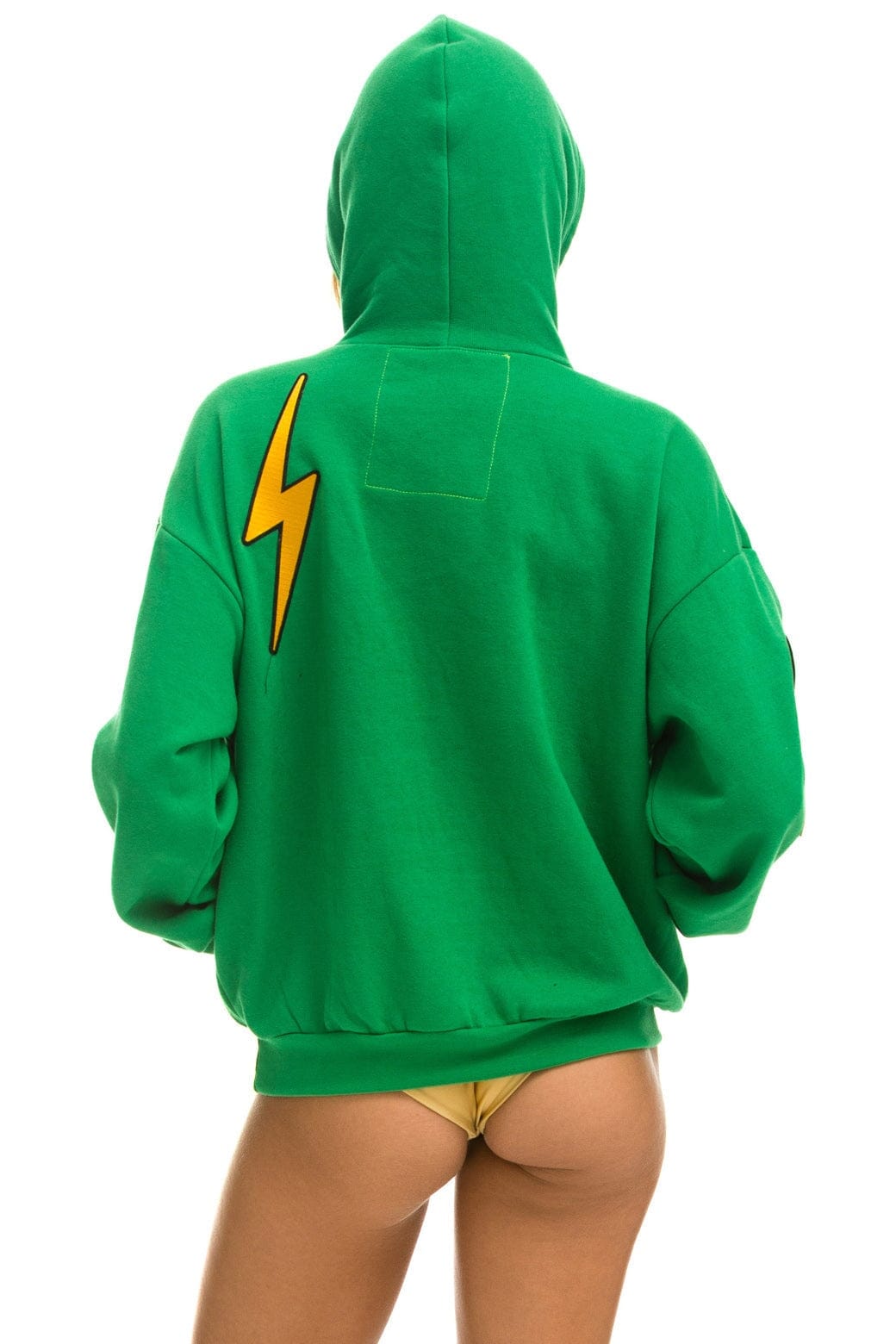 Aviator Nation VINTAGE PATCH RELAXED PULLOVER HOODIE- KELLY GREEN