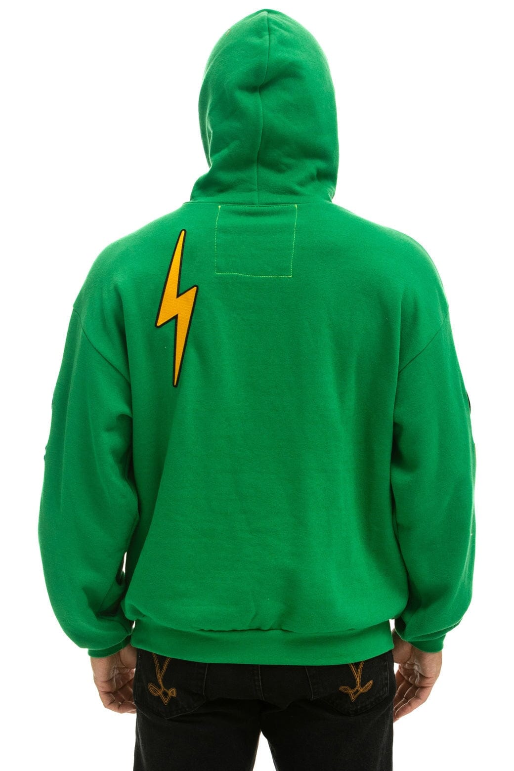 Aviator Nation VINTAGE PATCH RELAXED PULLOVER HOODIE- KELLY GREEN