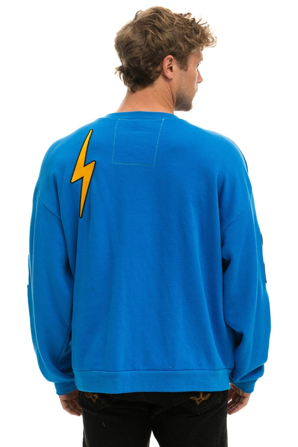 Aviator Nation VINTAGE PATCH RELAXED CREW SWEATSHIRT - OCEAN