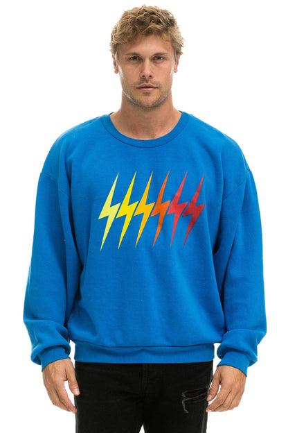 Aviator Nation BOLT GRADIENT RELAXED CREW SWEATSHIRT - OCEAN // RAINBOW