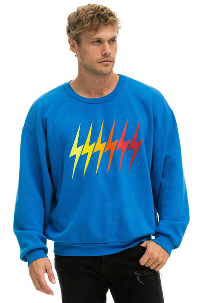 Aviator Nation BOLT GRADIENT RELAXED CREW SWEATSHIRT - OCEAN // RAINBOW