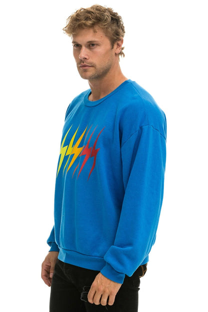 Aviator Nation BOLT GRADIENT RELAXED CREW SWEATSHIRT - OCEAN // RAINBOW