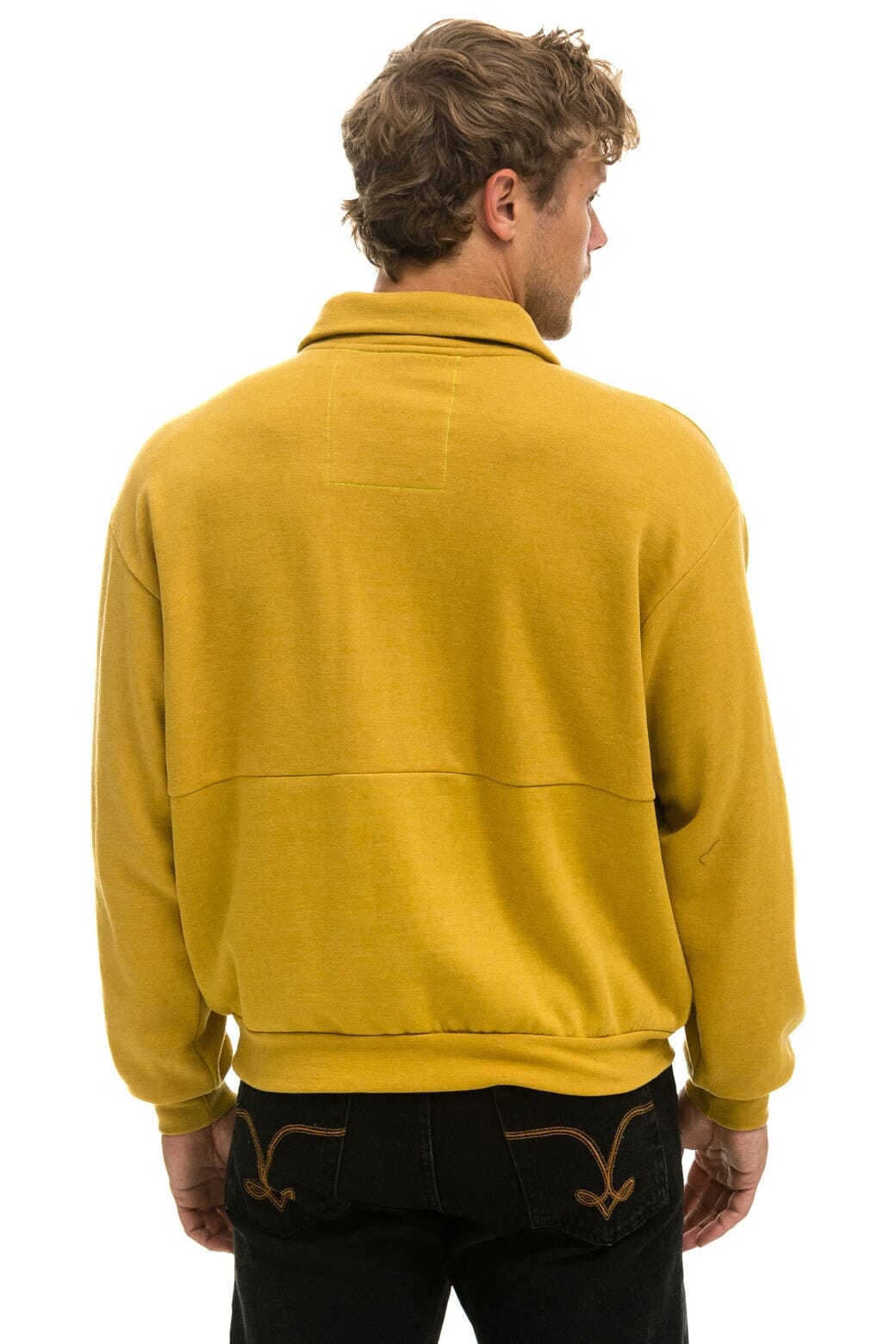 Aviator Nation MOUNTAIN EMBROIDERY HALF ZIP SWEATSHIRT - KHAKI