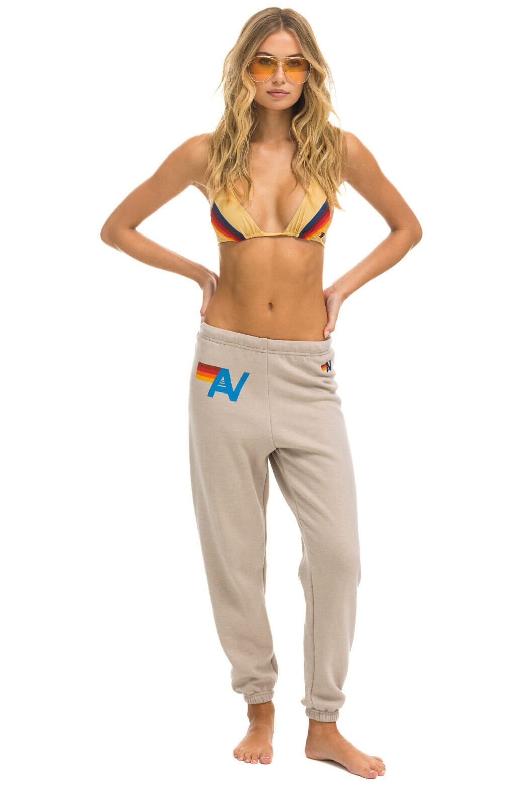 Aviator Nation LOGO SWEATPANTS - SAND