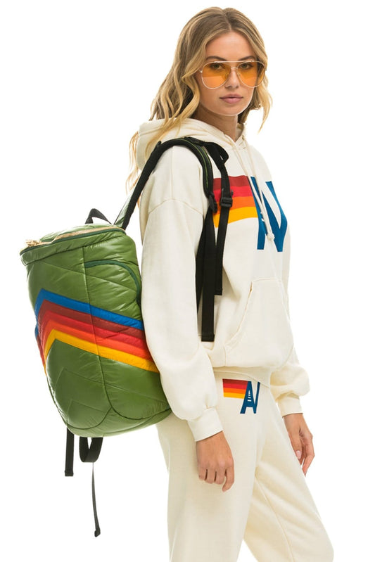 Aviator Nation PEAK PUFFER BACKPACK - GARDEN GREEN GLOSSY
